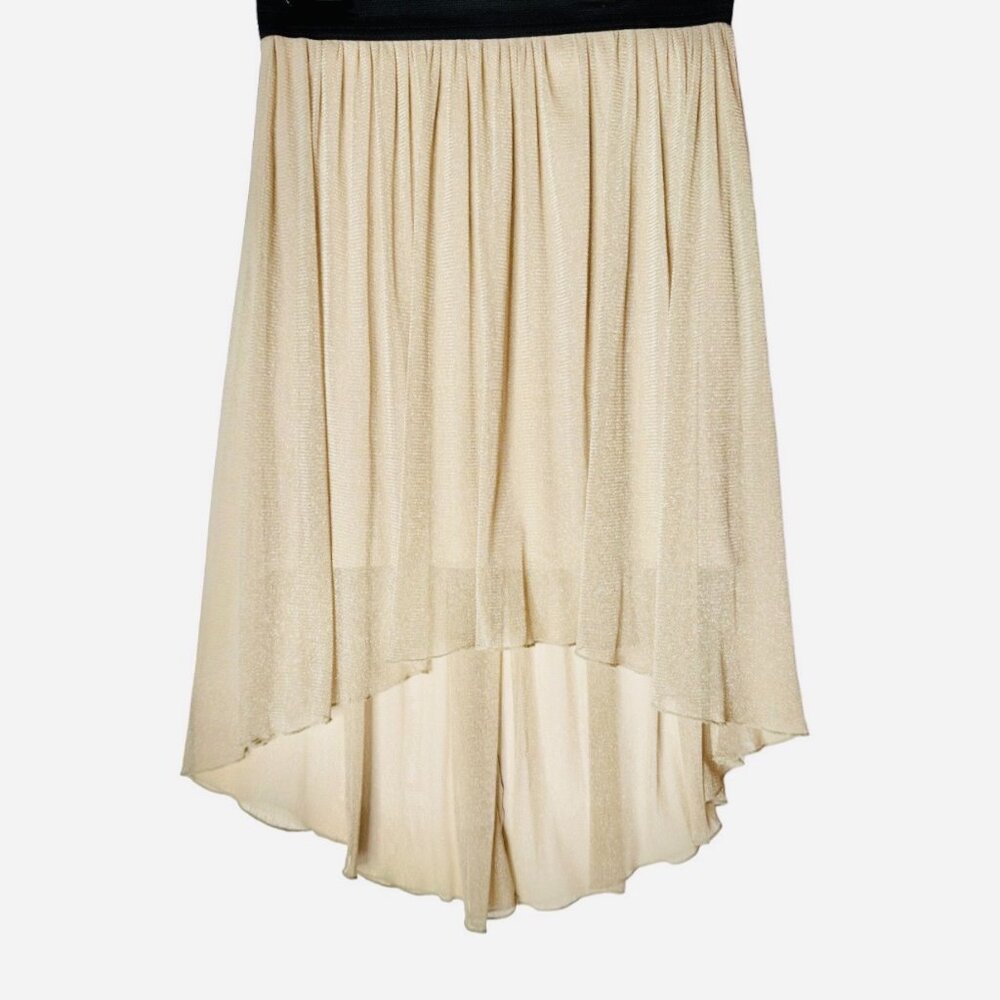 Miss Selfridge Flowy Gold Shimmer High-Low Skirt – NWT, Rare UK 12 / US 8